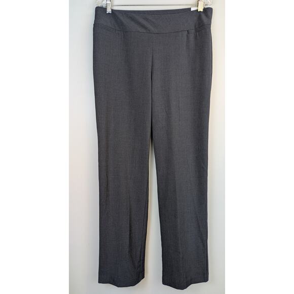 Kim Rogers Dress Pants 12 Charcoal Gray High Rise Straight Leg Pull On NEW - Picture 3 of 9